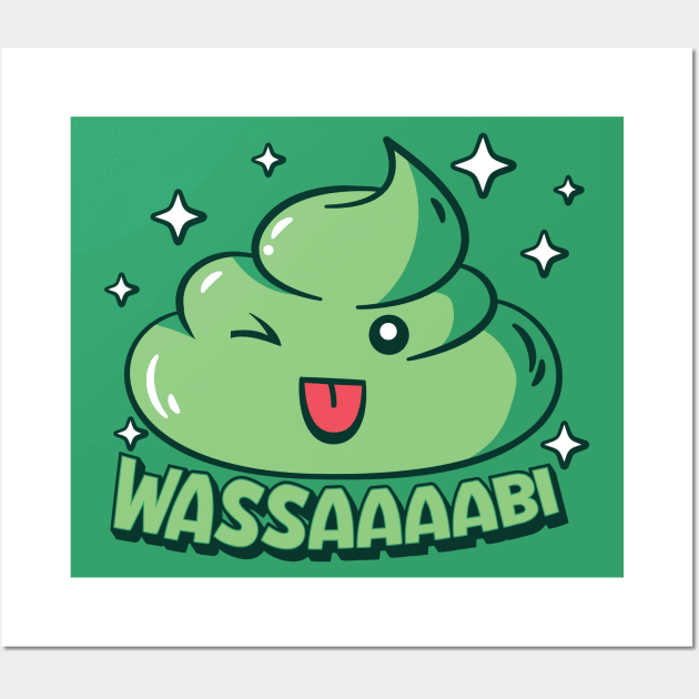 Cute Kawaii Wasabi Wassup Funny Wall Art by SLAG_Creative